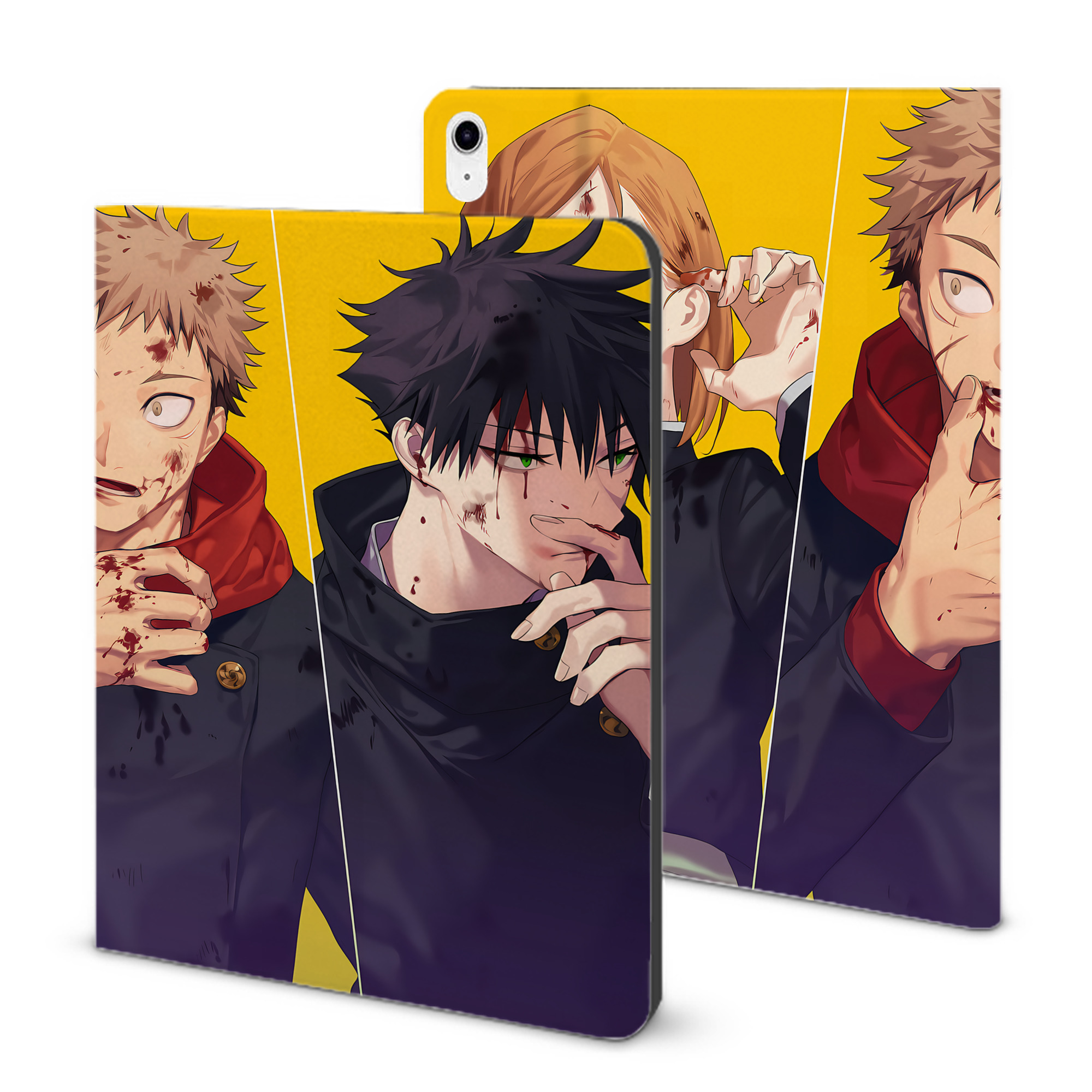 （画像用） 呪術廻戦 Jujutsu Kaisen IPad ケース ブック型 PUレザー TPU 耐衝撃 軽量 薄型 ペン収納なし 全面保護 IPad 各モデル対応